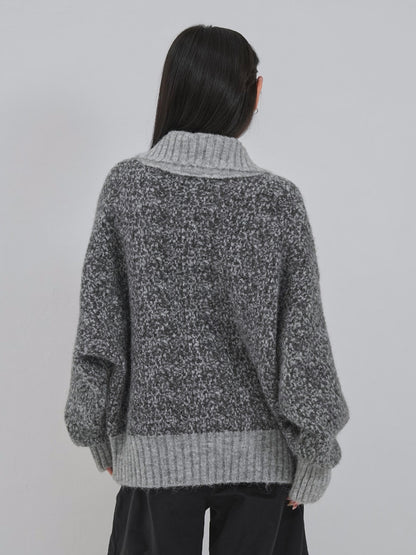 hairy mix turtle knit