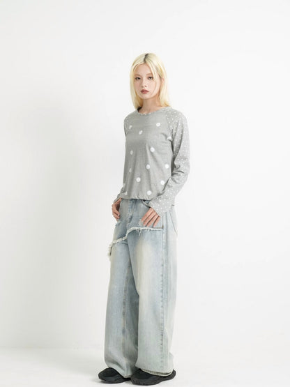 dot mix raglan tops