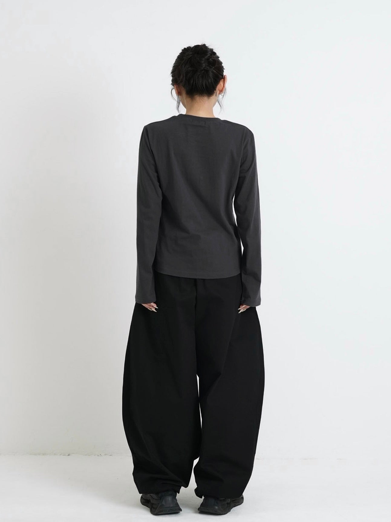 star print basic long tops