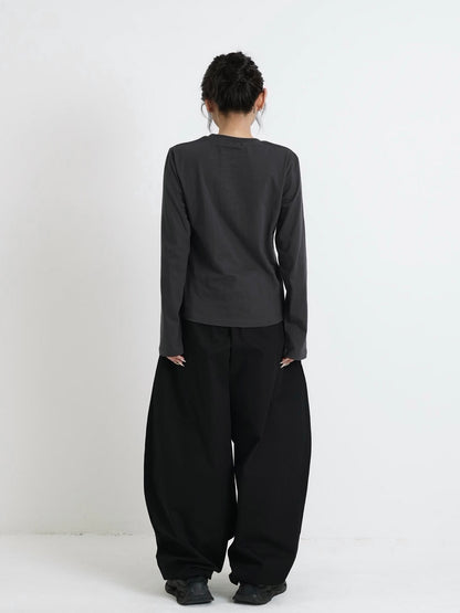 star print basic long tops