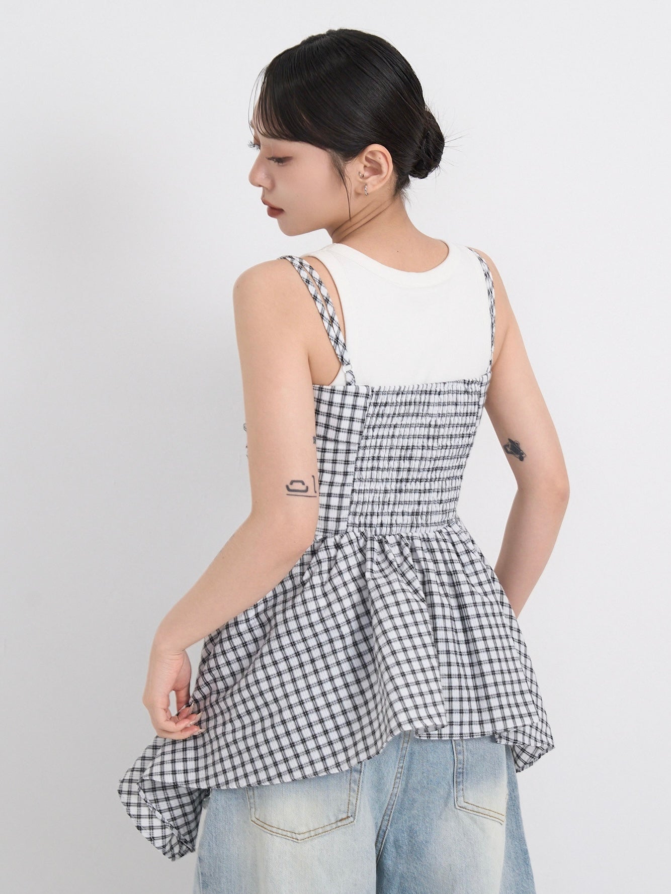 shirring peplum tops