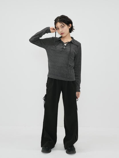 side eyelet pants