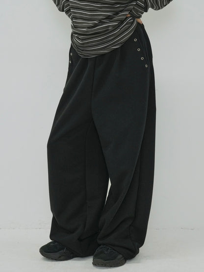 eyelet wide sweat pants