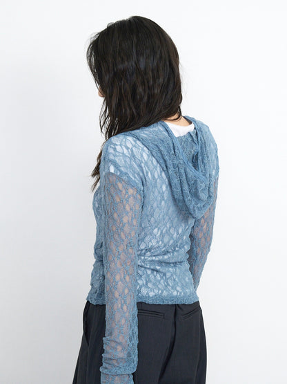 lace zip up tops