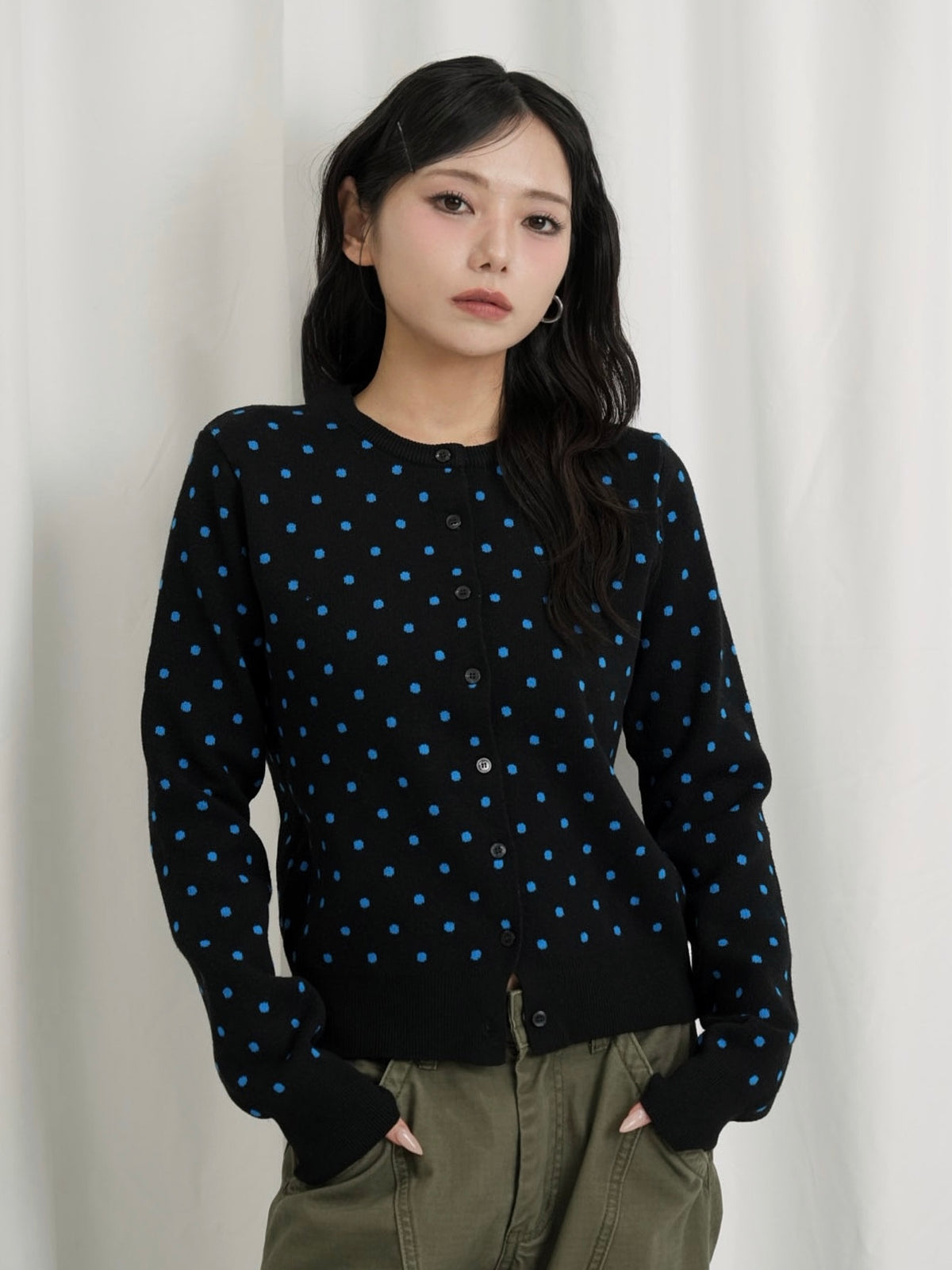 soft dot knit cardigan