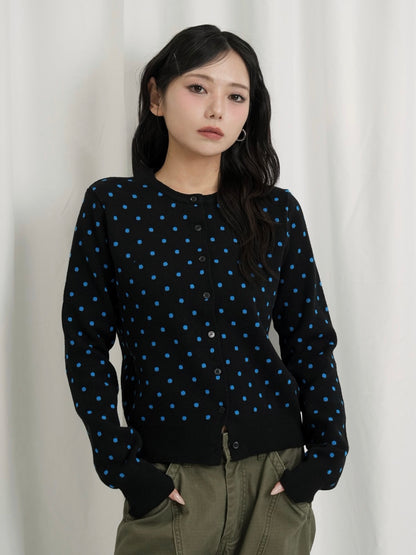 soft dot knit cardigan