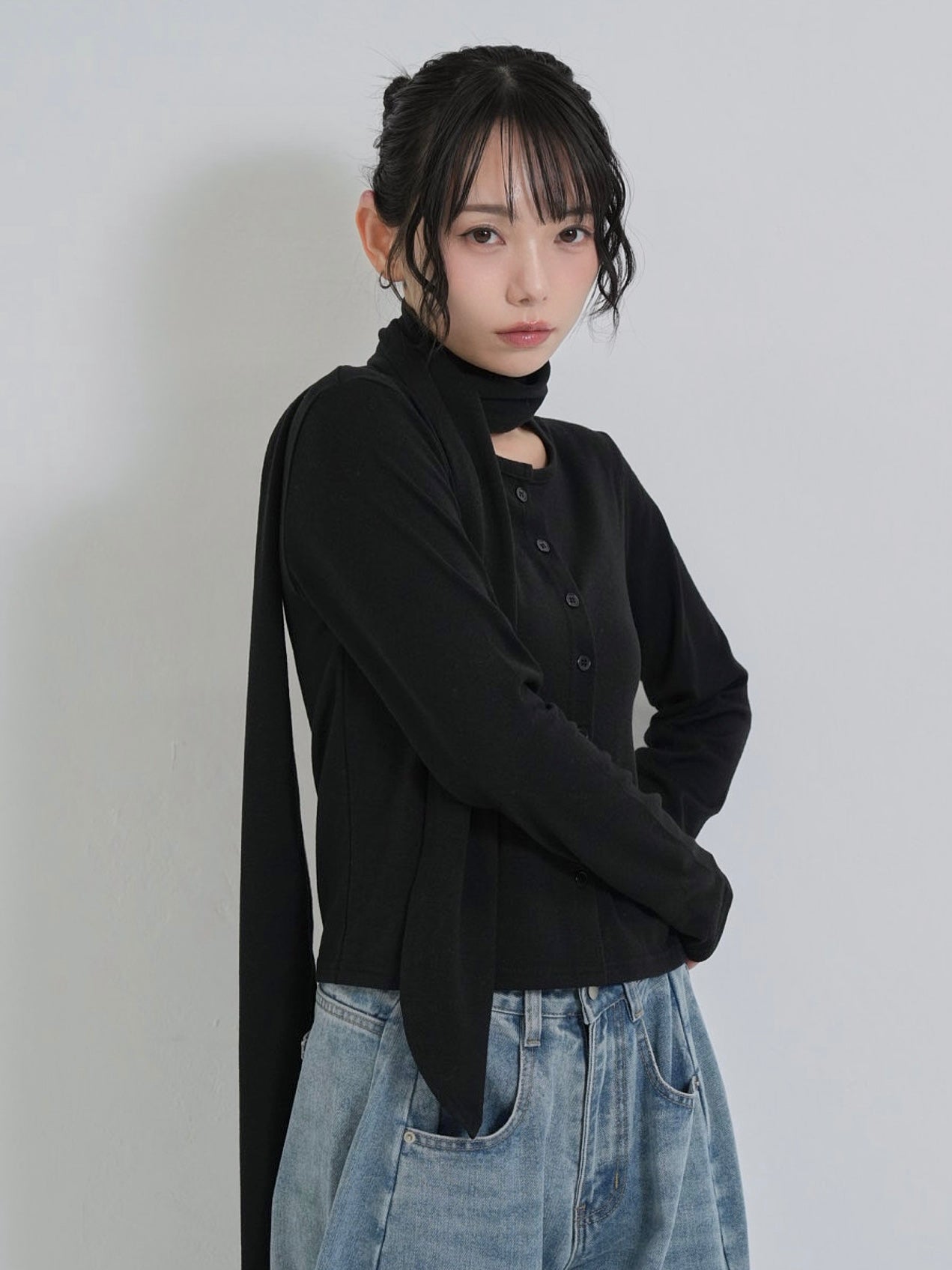 tie bustier cardigan