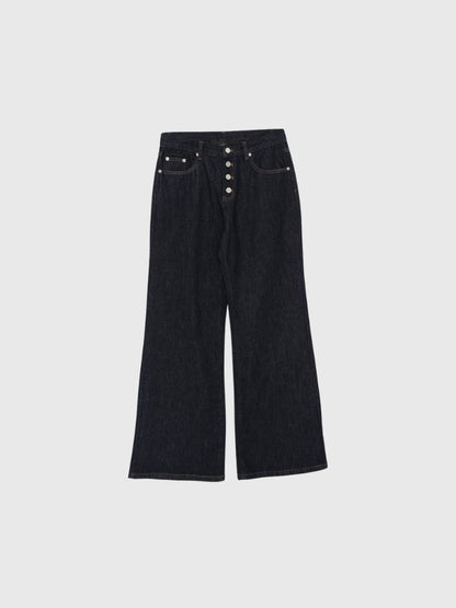 button line bootcut denim pants