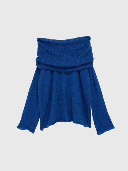 wool off shoulder knit