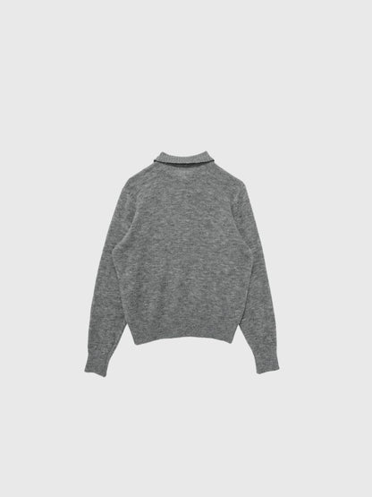 melange polo knit