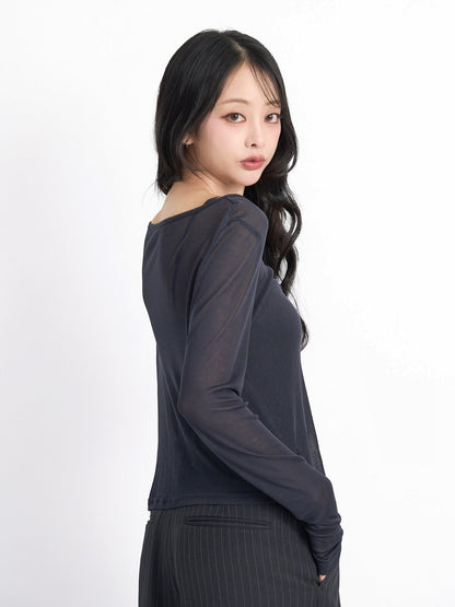 sheer button cardigan
