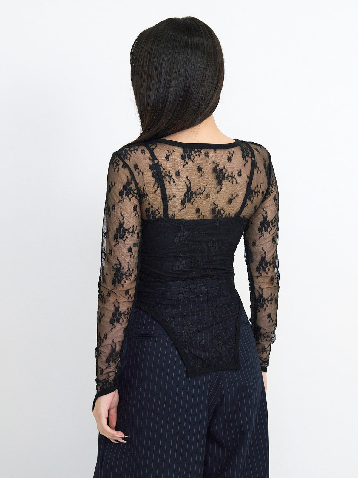 lace side cutout tops