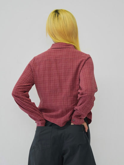 sleeve detail check shirt