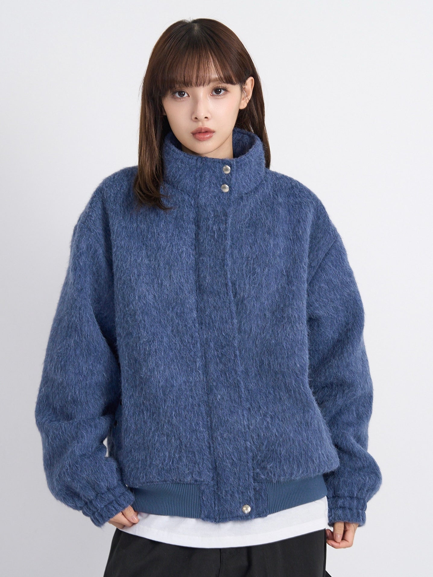 mohair snap blouson