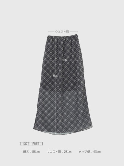 bias check sheer skirt