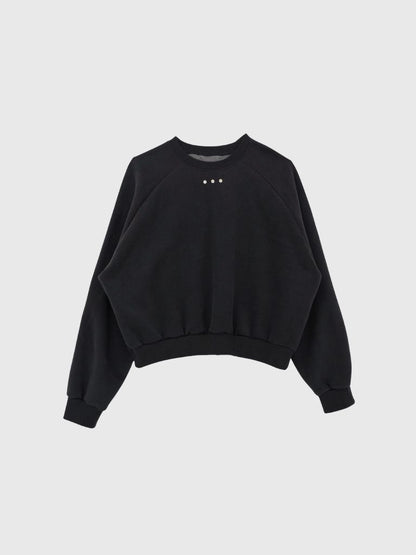 studs neck cropped sweat tops