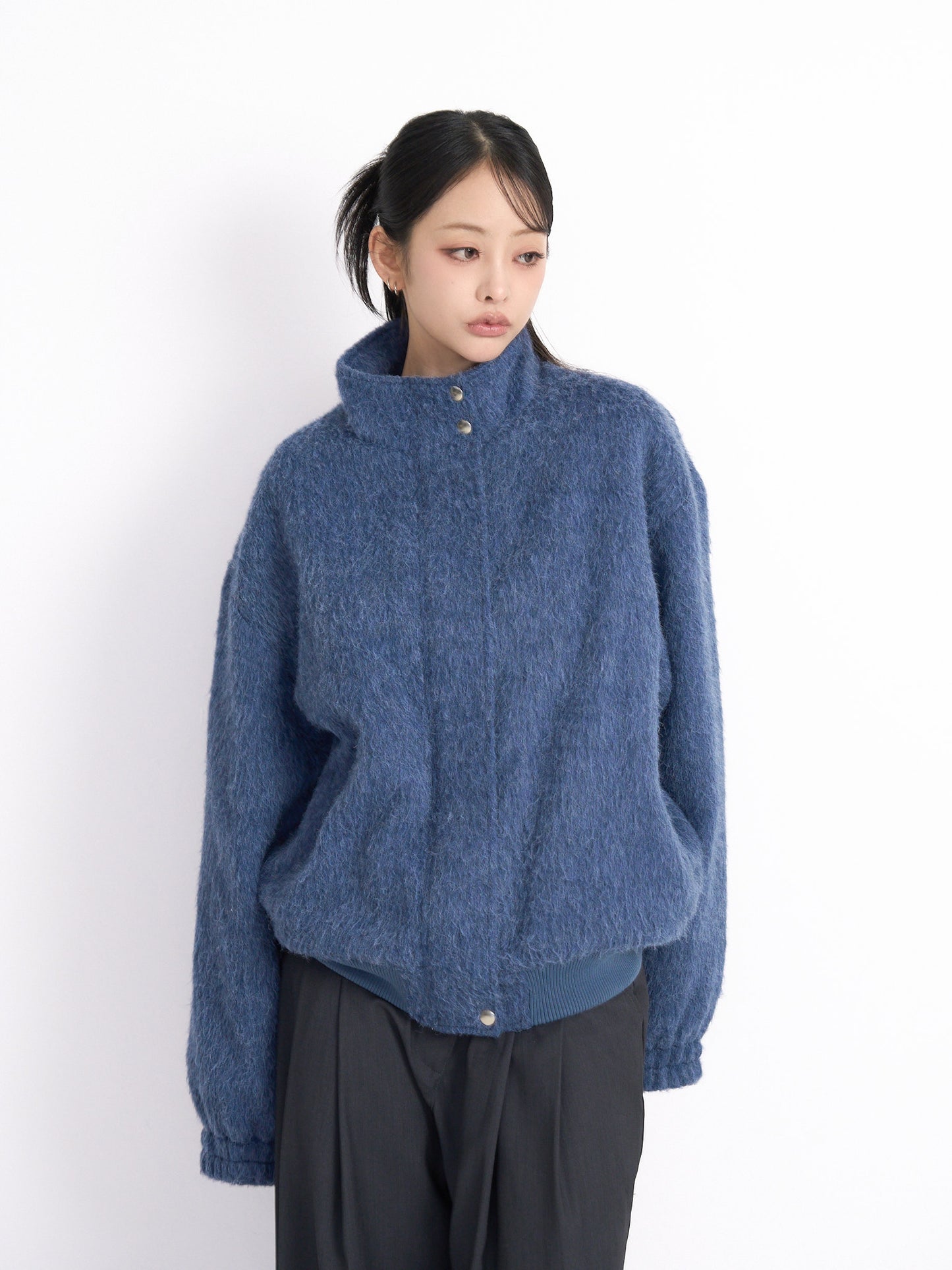 mohair snap blouson