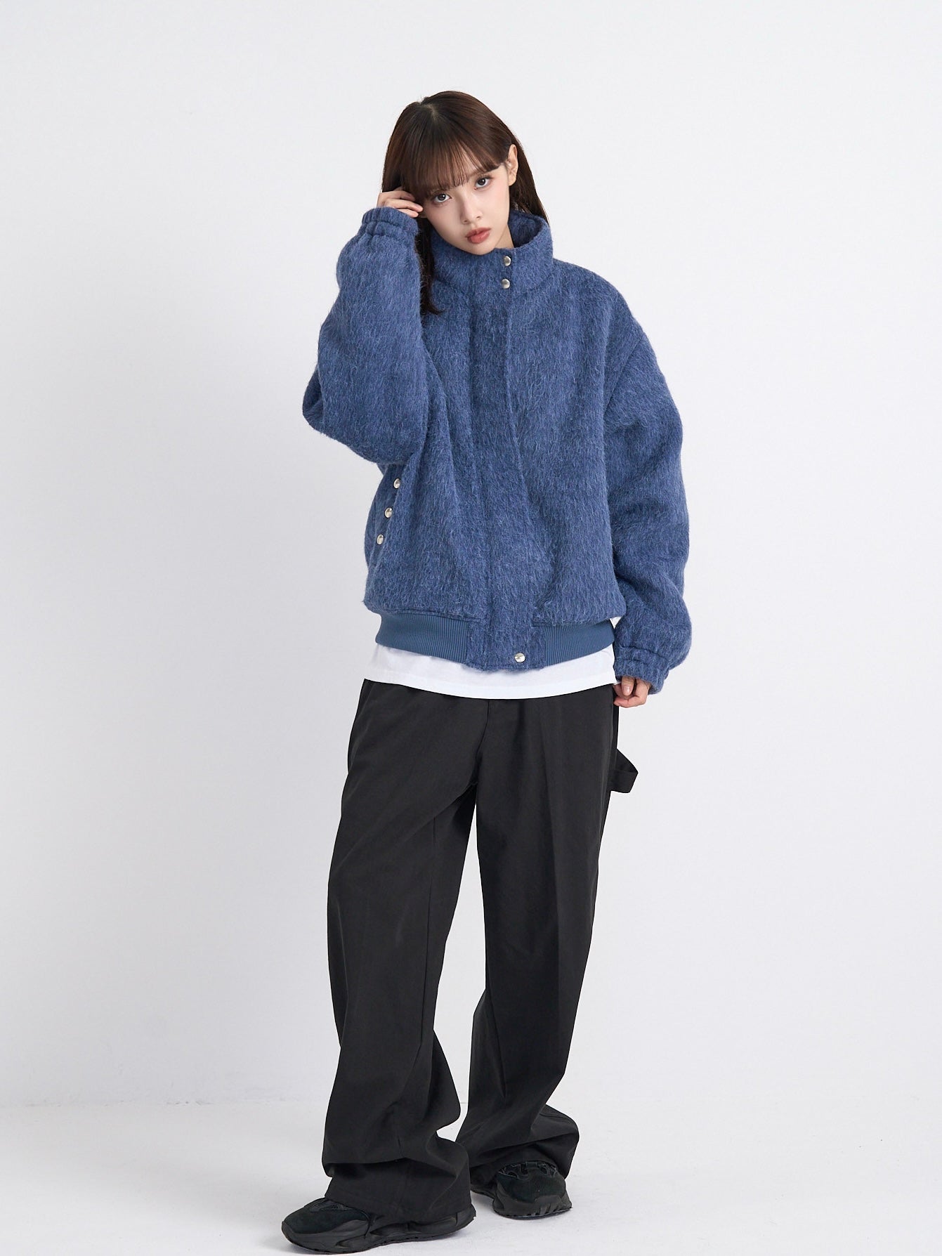 mohair snap blouson