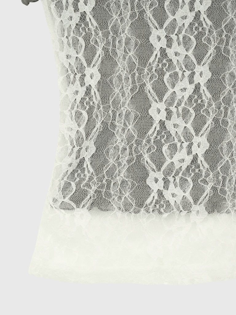 lace layered sheer tops