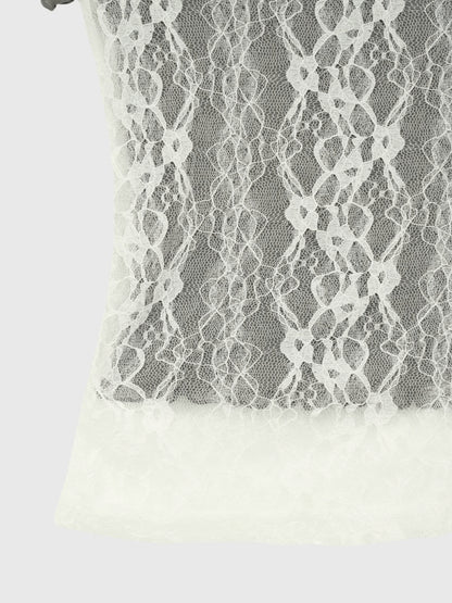 lace layered sheer tops