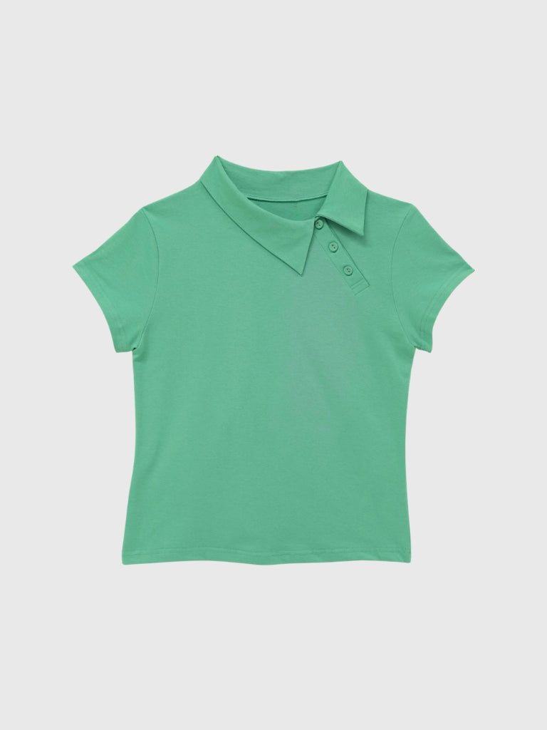 mini collar compact tops