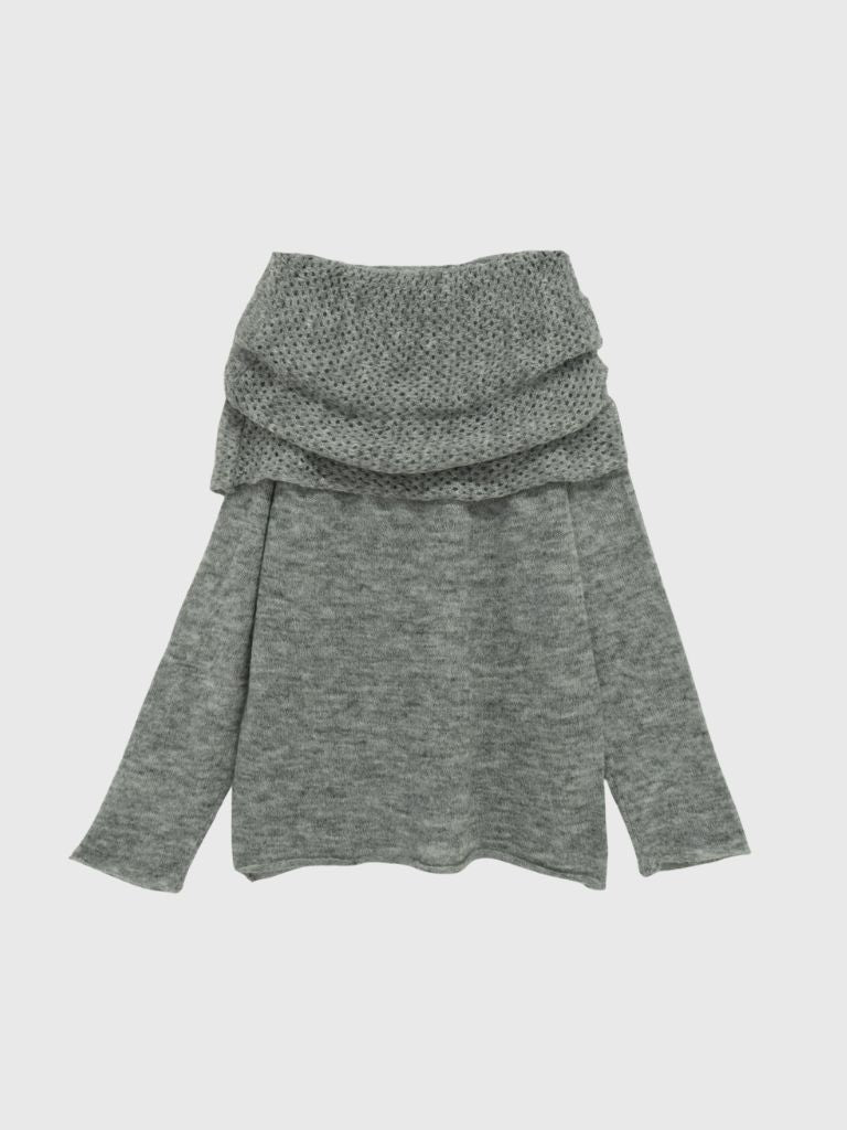 wool off shoulder knit