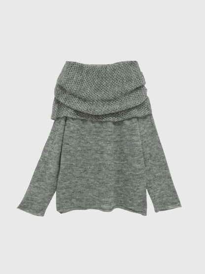 wool off shoulder knit