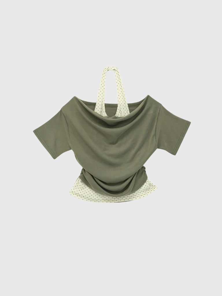 drape dot layered tops