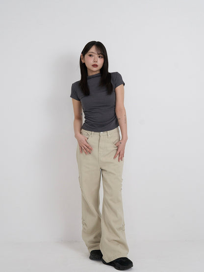 cotton side eyelet pants