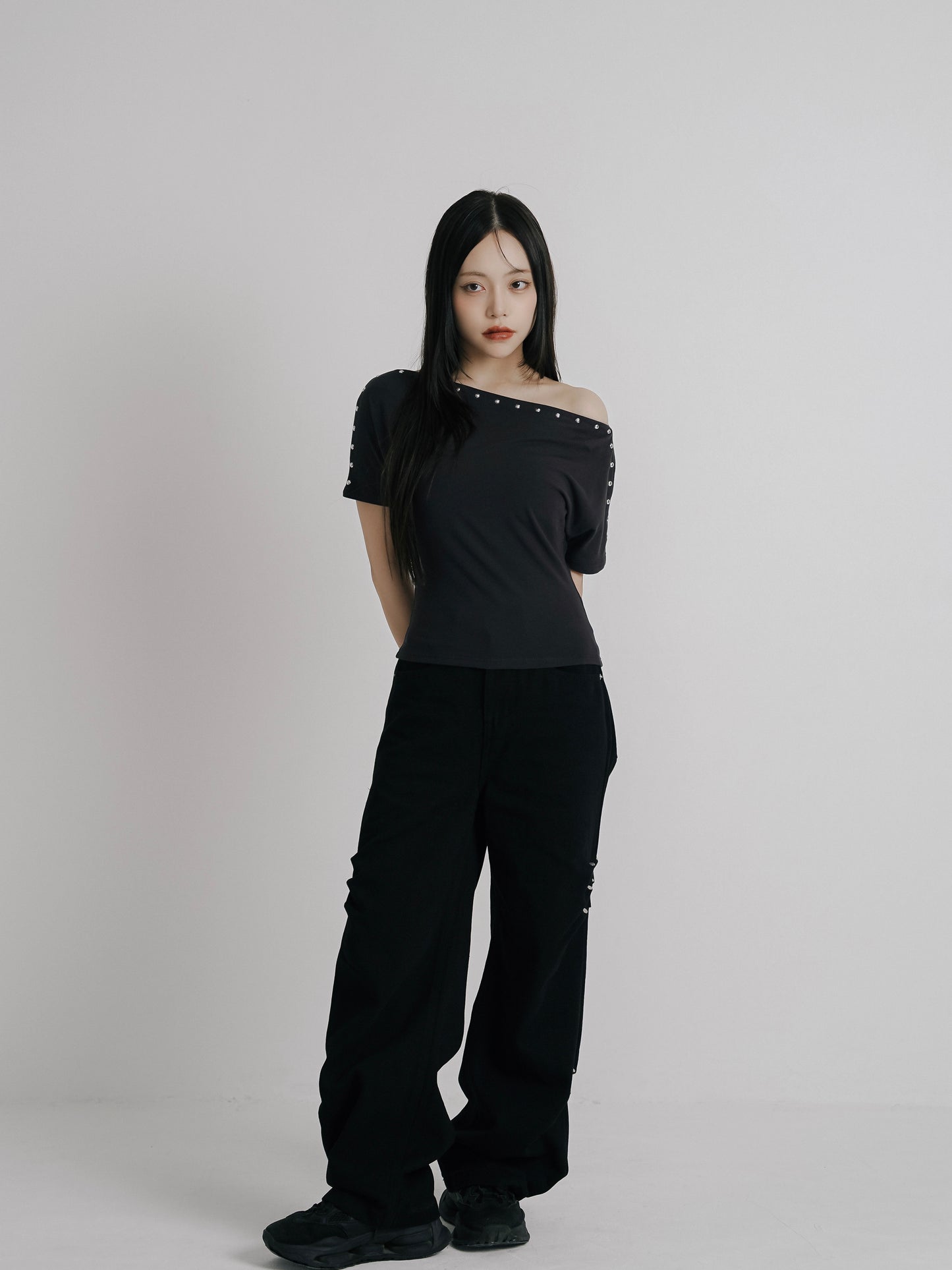 cotton side eyelet pants
