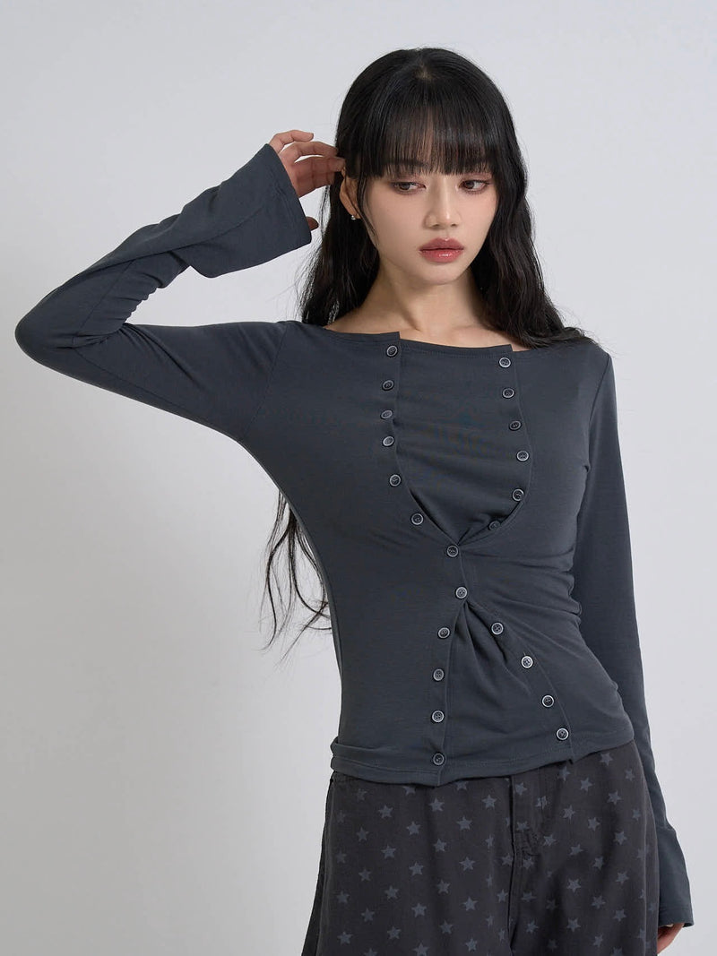double row button tops