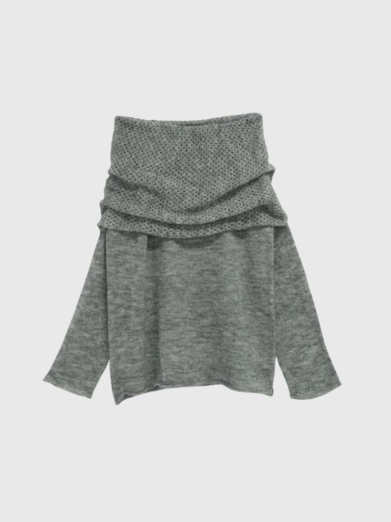 wool off shoulder knit