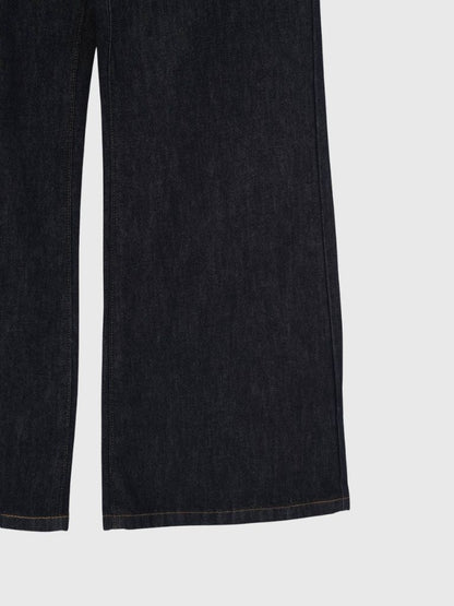 button line bootcut denim pants