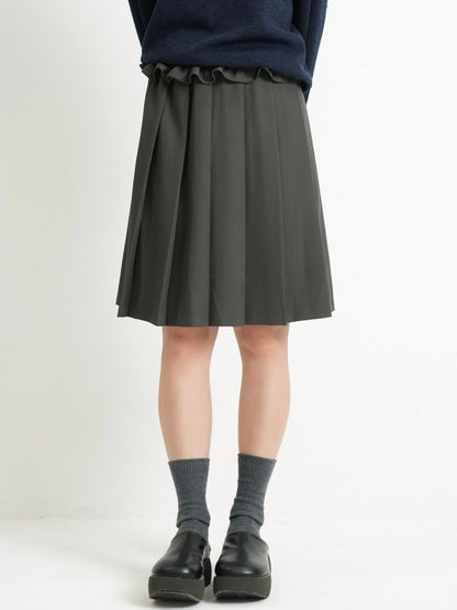 frill waist pleated skirt