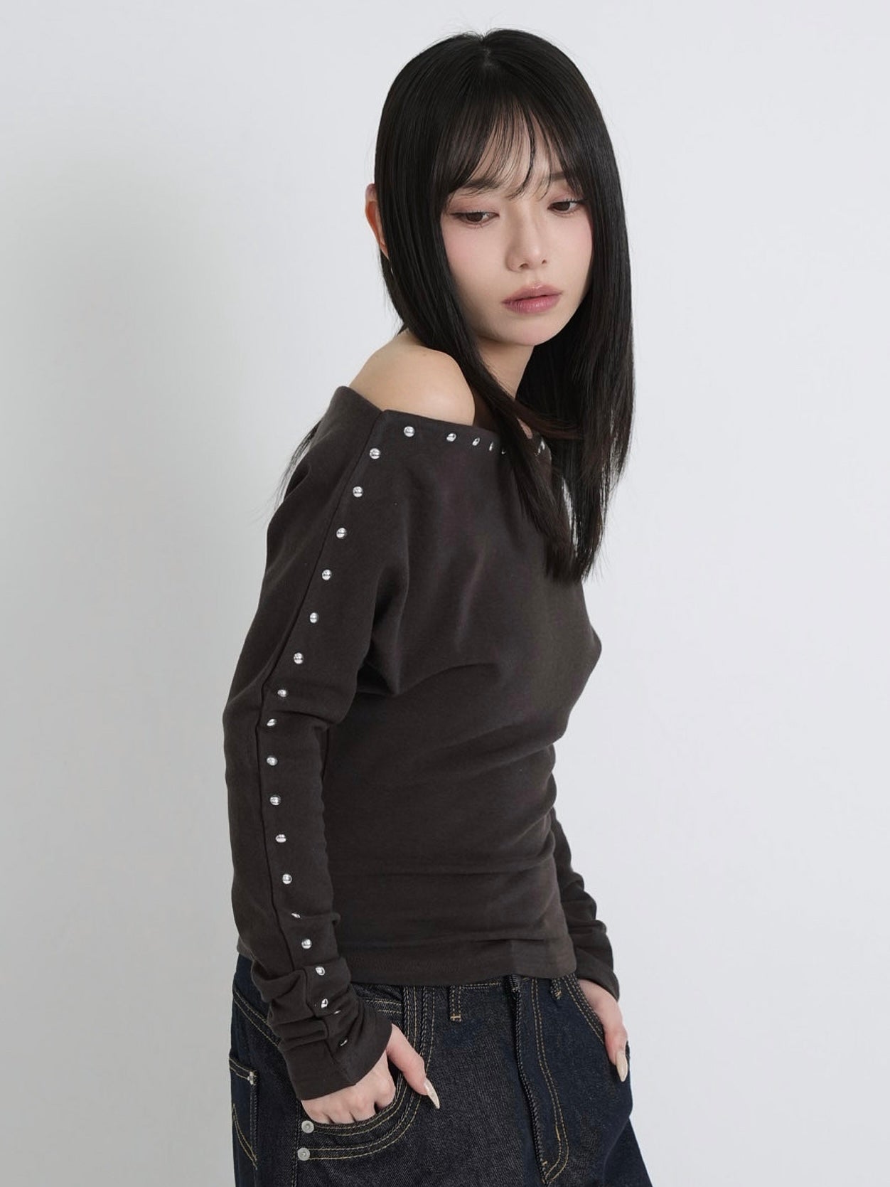 studs off shoulder tops