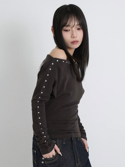 studs off shoulder tops