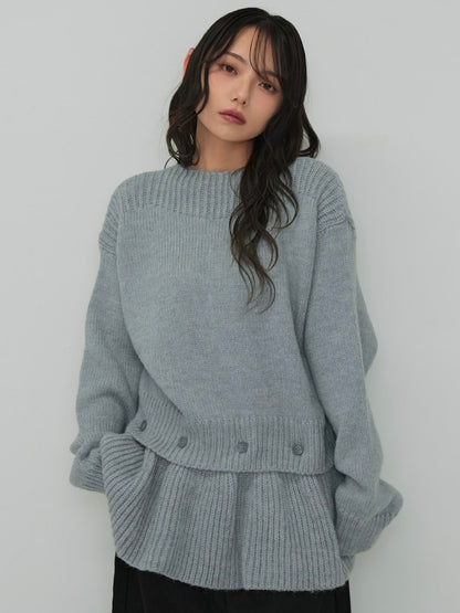2way layered hem knit
