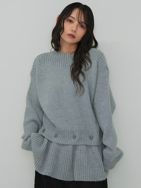 2way layered hem knit