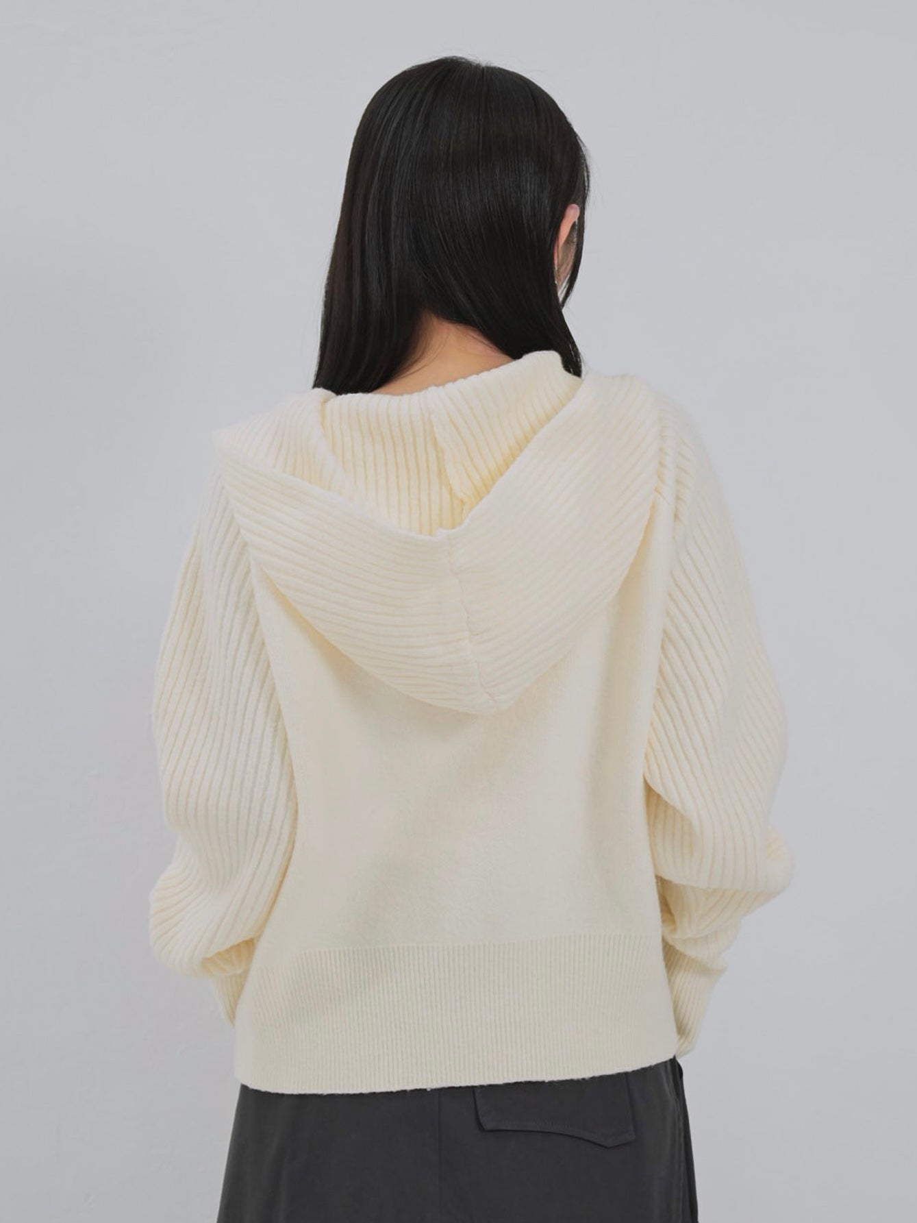 high-neck button knit cardigan