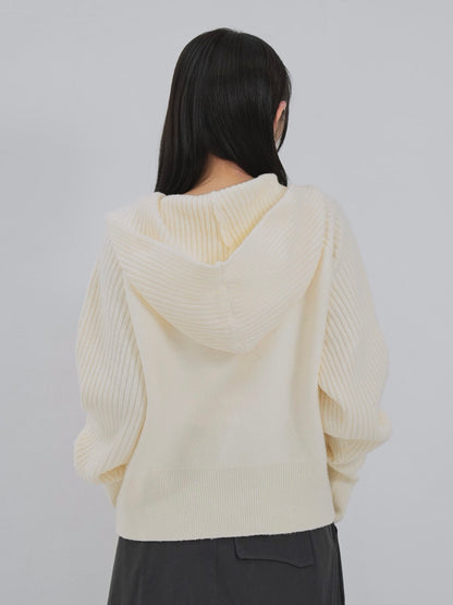 high-neck button knit cardigan