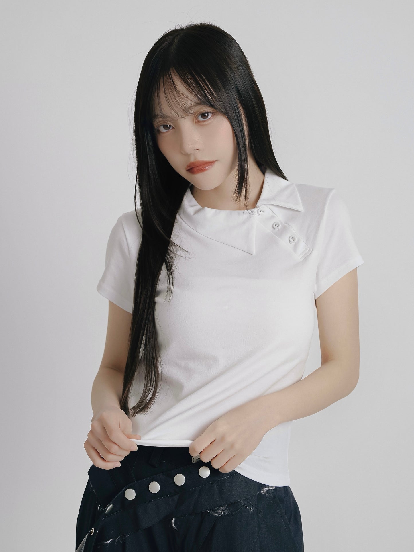 mini collar compact tops