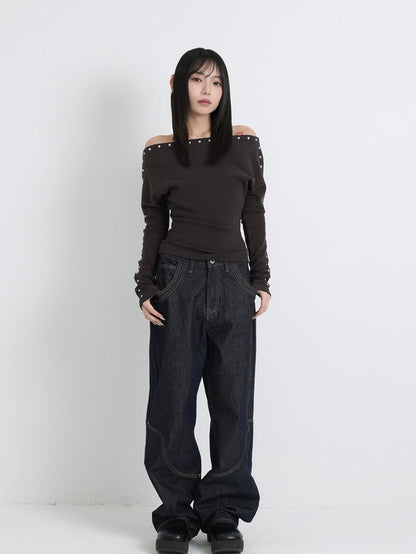 studs off shoulder tops