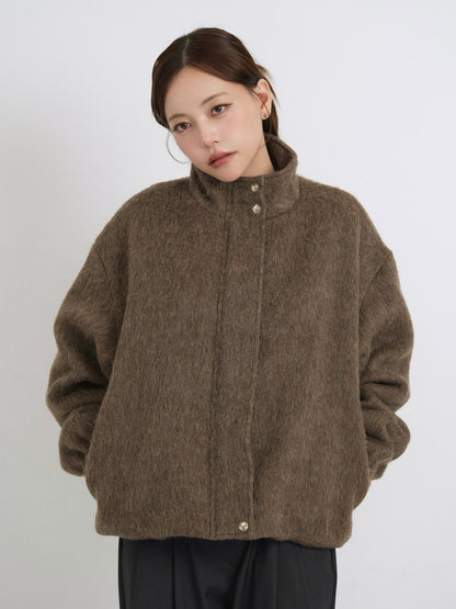 mohair snap blouson