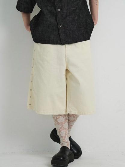 side stud bermuda pants