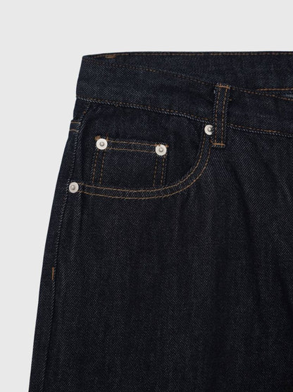 button line bootcut denim pants