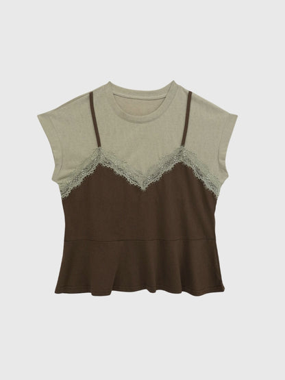 lace bustier layered tops
