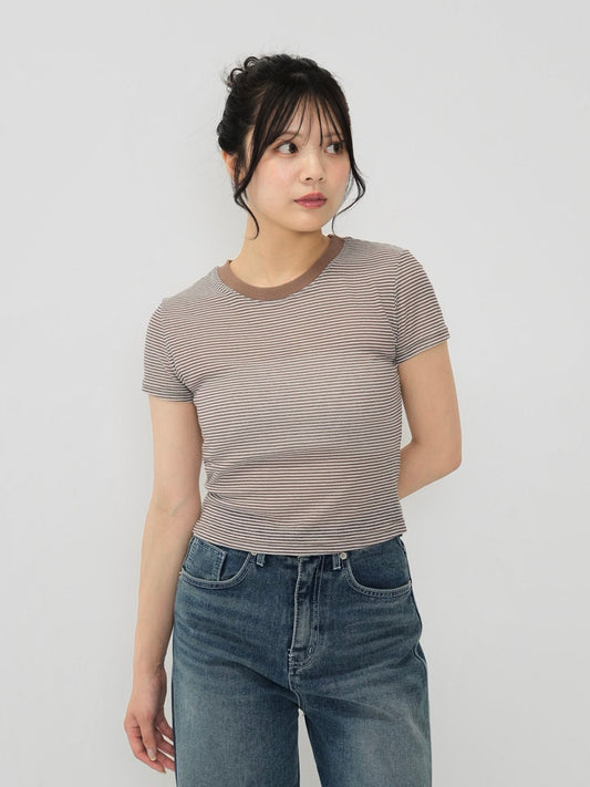 lightweight striped sheer t