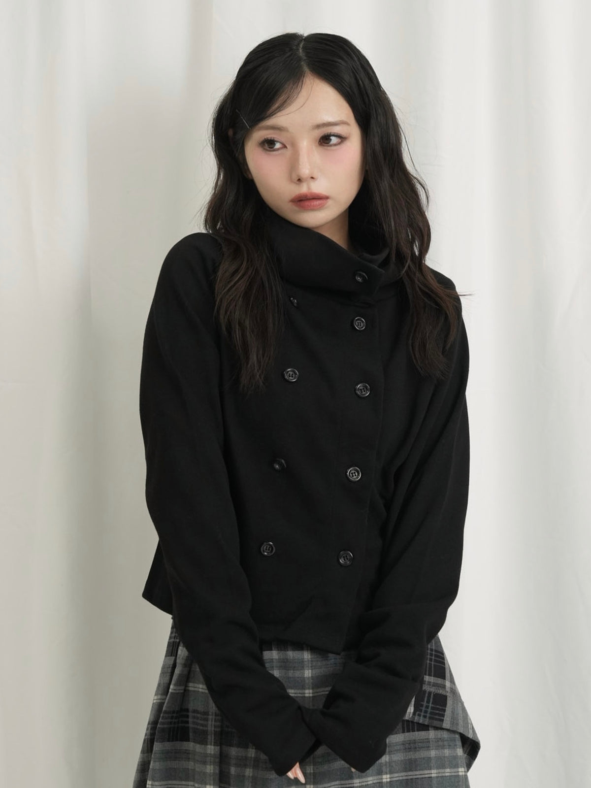 minimal double button cardigan