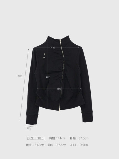 eyelet wave zip tops