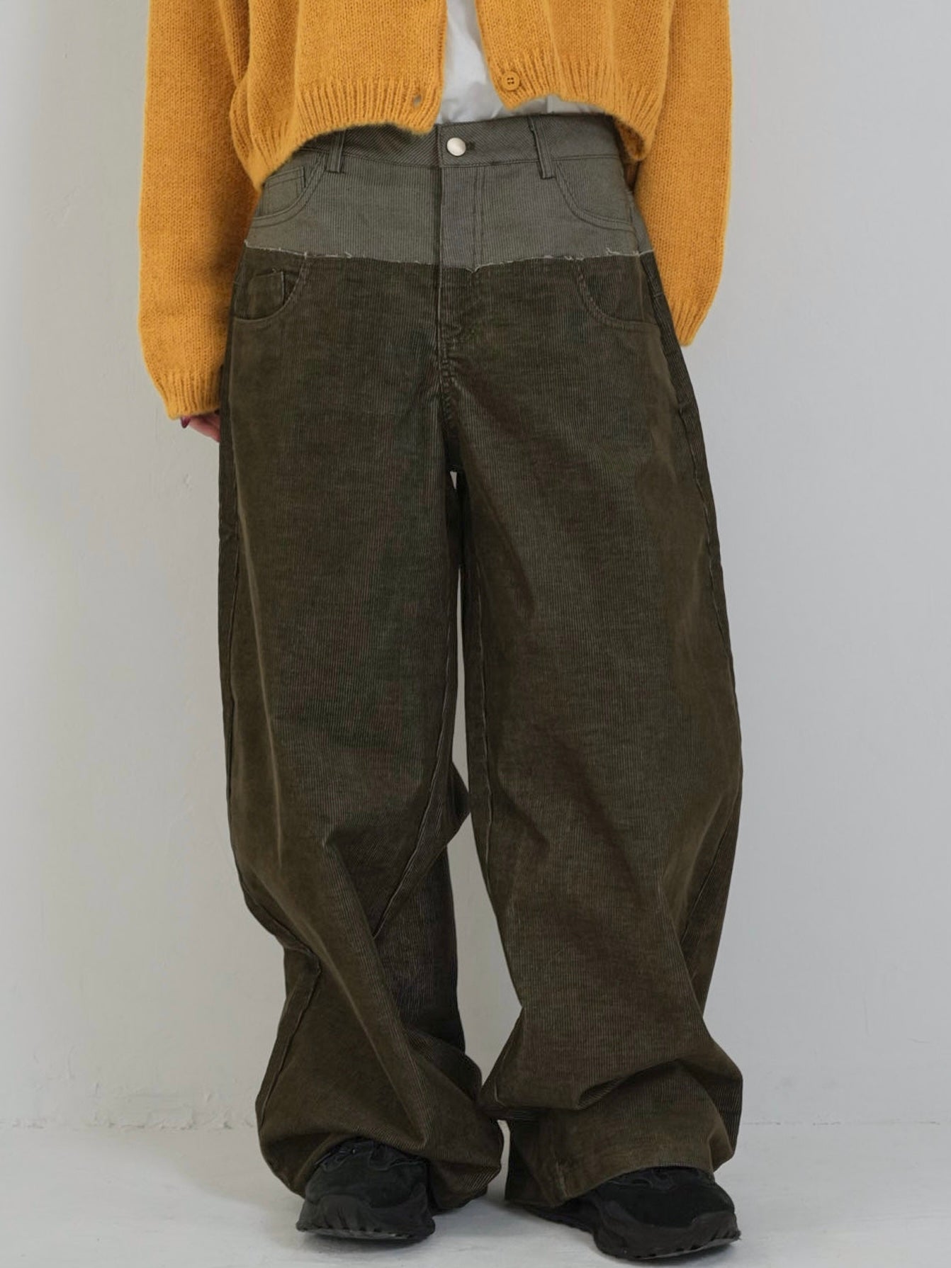 waist block corduroy pants
